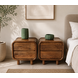 Nachtkast Palma | Houten Poot | 2 Lades | Mangohout Nachtkast Palma | Houten Poot | 2 Lades | Mangohout