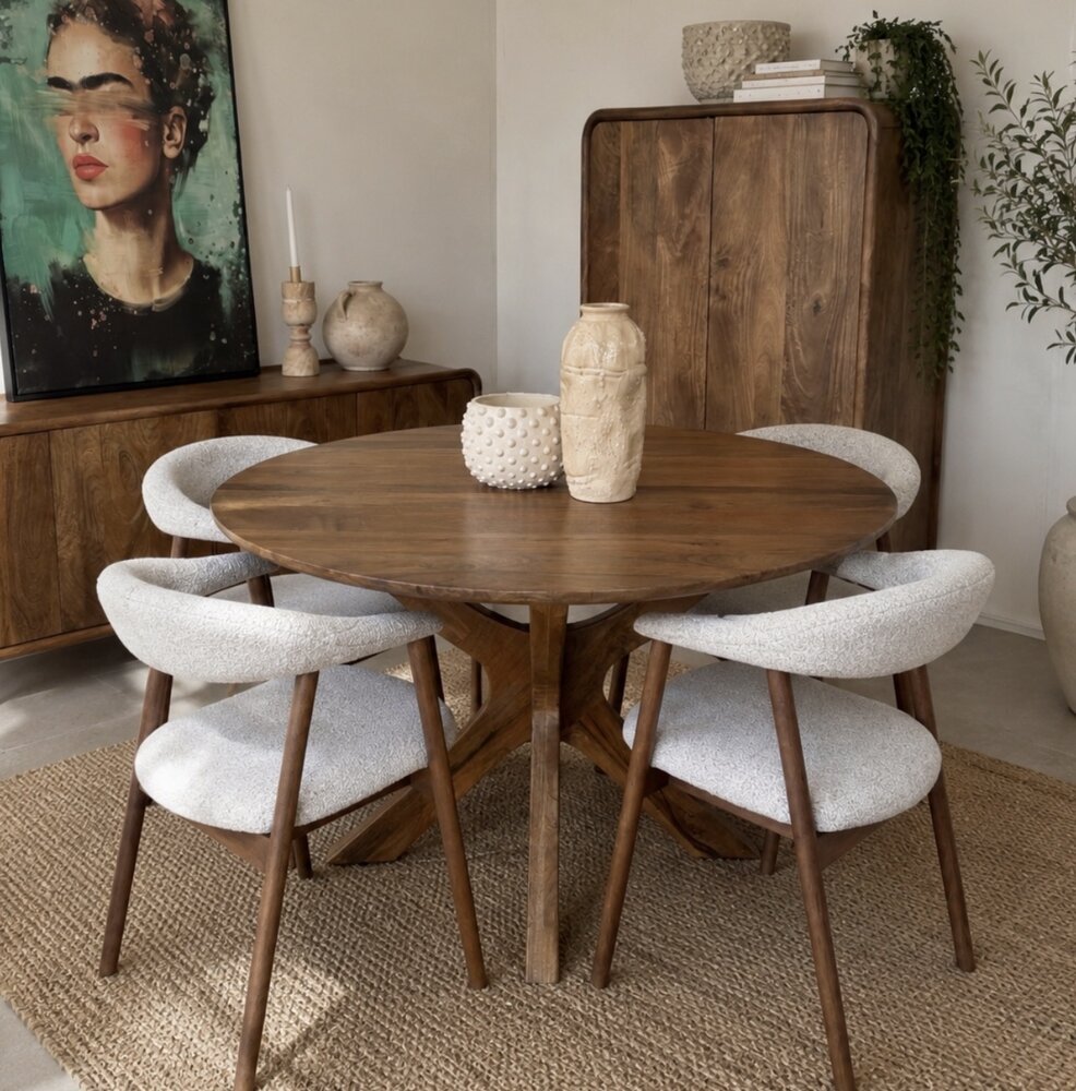 Ronde Eettafel Murcia | houten poot | 2 afmetingen Ronde Eettafel Murcia | houten poot | 2 afmetingen
