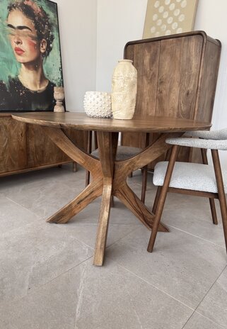 Ronde Eettafel Murcia | houten poot | 2 afmetingen Ronde Eettafel Murcia | houten poot | 2 afmetingen
