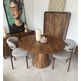 Eettafel rond mango moreno - houten poot Eettafel rond mango moreno - houten poot