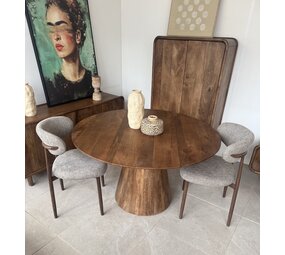 Eettafel rond mango moreno - houten poot Eettafel rond mango moreno - houten poot