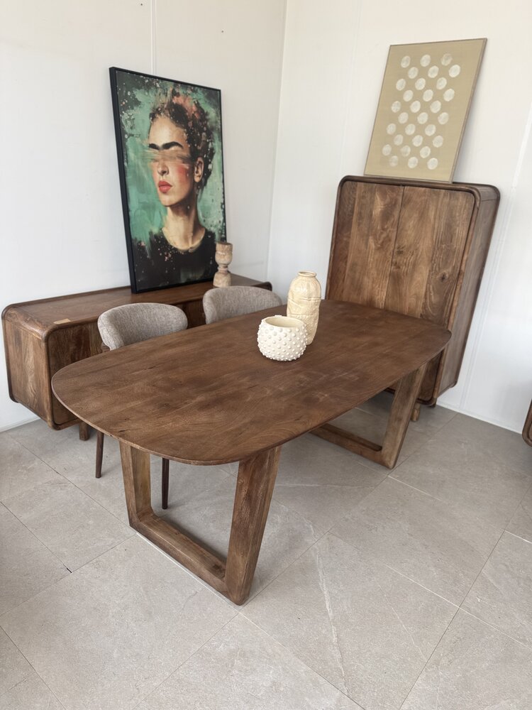 Eettafel Deens Ovaal | Houten Poot | Mangohout | 200 en 270 cm Eettafel Deens Ovaal | Houten Poot | Mangohout | 200 en 270 cm