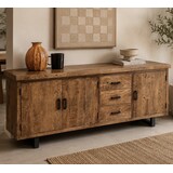 Dressoir Madrid 200 cm mangohout metaal zwart Dressoir Madrid 200 cm mangohout metaal zwart