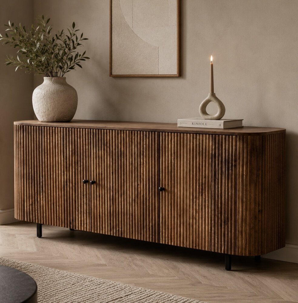 Dressoir Avila mangohout ribbel - 150 en 180 cm Dressoir Avila mangohout ribbel - 150 en 180 cm