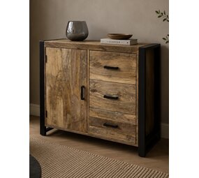 Dressoir New York Britt 100 cm mangohout - Leverbaar medio september Dressoir New York Britt 100 cm mangohout - Leverbaar medio september