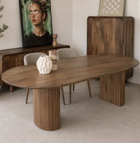 Eettafel Avila | Mangohout | Conische Poot | 220 cm Eettafel Avila | Mangohout | Conische Poot | 220 cm