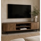 TV Meubel Pedrera mangohout ribbel 210 cm - open vak