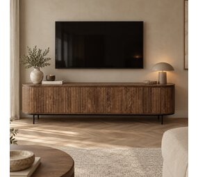 TV Meubel Pedrera 210 cm mangohout ribbel TV Meubel Pedrera 210 cm mangohout ribbel