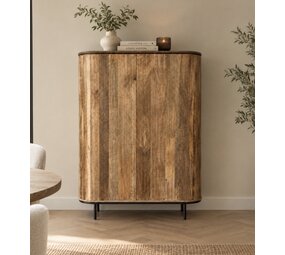 Kast Pedrera mangohout ribbel - Retro  Natural