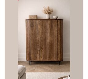 Kast Pedrera mangohout ribbel - Retro