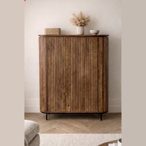Kast Pedrera mangohout ribbel - Retro Kast Pedrera mangohout ribbel - Retro