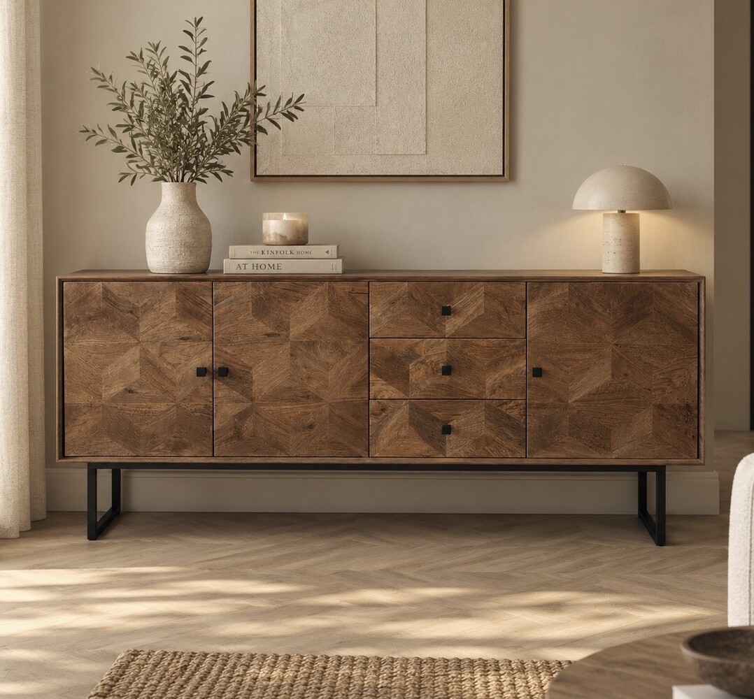 Dressoir Calpe ingelegd mangohout  175 en 200