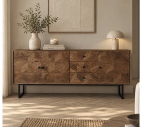 Dressoir Calpe ingelegd mangohout 175 en 200 Dressoir Calpe ingelegd mangohout 175 en 200