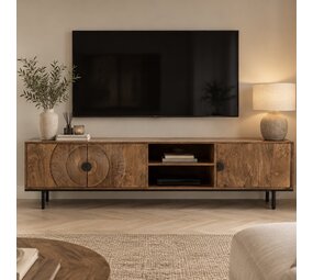TV-meubel Altea carved mangohout - 190 cm TV-meubel Altea carved mangohout - 190 cm