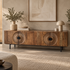 TV-meubel Altea carved mangohout - bruin of zwart - 180 TV-meubel Altea carved mangohout - bruin of zwart - 180