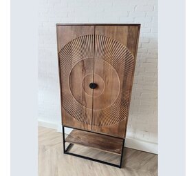 Kast Altea carved mangohout  - bruin - Leverbaar begin oktober