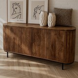 Dressoir Pedrera 210 cm retro mangohout ribbel Dressoir Pedrera 210 cm retro mangohout ribbel