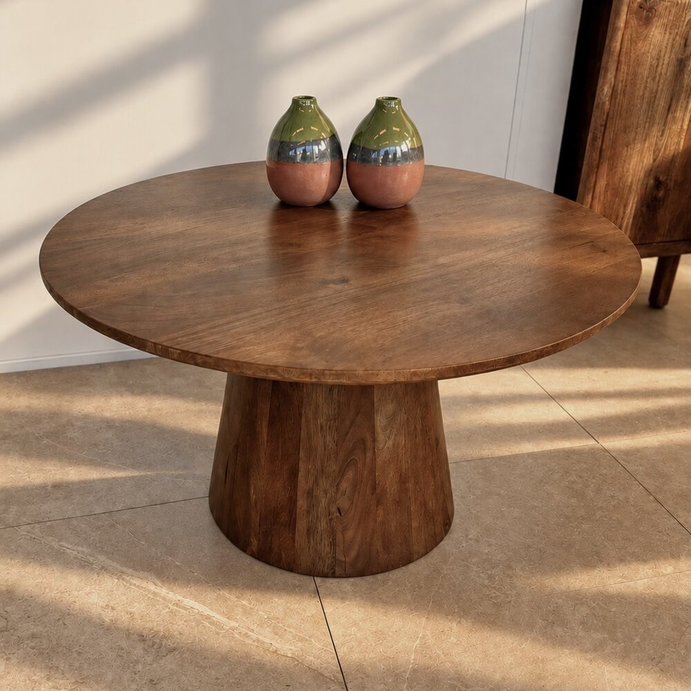 Salontafel rond mangohout moreno - houten poot