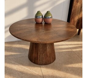 Salontafel rond mangohout moreno - houten poot