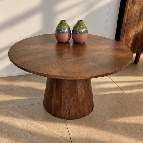 Salontafel rond mangohout moreno - houten poot