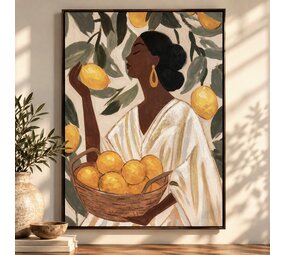 Schilderij | Vrouw Met Fruit | 105 x 70 cm