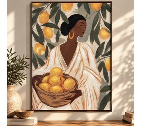 Schilderij | Vrouw Met Fruit | 105 x 70 cm