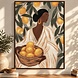 Schilderij | Vrouw Met Fruit | 105 x 70 cm