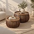 Salontafel Cadiz curve set van 2 - brown mangohout Salontafel Cadiz curve set van 2 - brown mangohout
