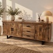 Dressoir Madrid 200 cm mangohout metaal zwart - Leverbaar medio oktober