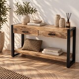 Wandtafel / sidetable Britt 120 cm mangohout Wandtafel / sidetable Britt 120 cm mangohout