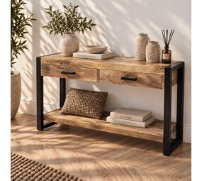 Wandtafel / sidetable Britt 120 cm mangohout Wandtafel / sidetable Britt 120 cm mangohout