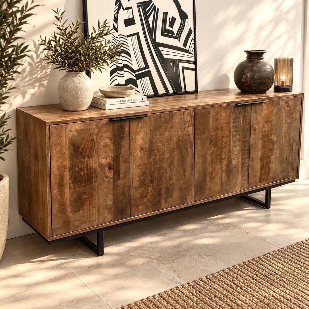 Livingfurn Dressoir Valdez 180 cm mangohout Livingfurn Dressoir Valdez 180 cm mangohout