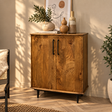 Livingfurn Kastje Elias retro mangohout 2 deurs Livingfurn Kastje Elias retro mangohout 2 deurs