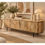 TV Meubel Pedrera 170 cm natural mangohout ribbel TV Meubel Pedrera 170 cm natural mangohout ribbel