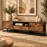 TV Meubel visgraat 165 cm mangohout