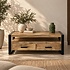Salontafel met 2 lades mangohout naturel Britt Salontafel met 2 lades mangohout naturel Britt