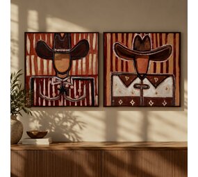 Set Schilderijen | Cowboy  | 70 x 70 cm