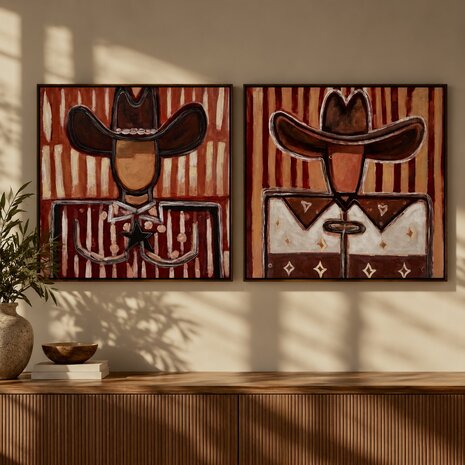 Set Schilderijen | Cowboy  | 70 x 70 cm