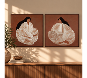Set Schilderijen | Vrouwen Roze  | 70 x 70 cm