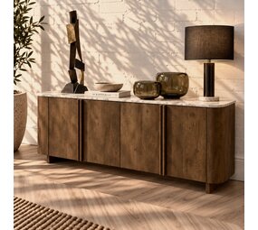 Dressoir Gerona 170 cm | Japandi Stijl | Travertin | Leverbaar medio januari '27 Dressoir Gerona 170 cm | Japandi Stijl | Travertin | Leverbaar medio januari '27