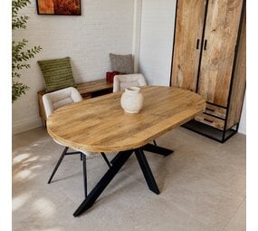 Eettafel deens ovaal mangohout 160 t/m 200 cm Eettafel deens ovaal mangohout 160 t/m 200 cm