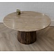 Salontafel Rond Travertin | 75 cm | Houten Poot | Leverbaar januari '27 Salontafel Rond Travertin | 75 cm | Houten Poot | Leverbaar januari '27
