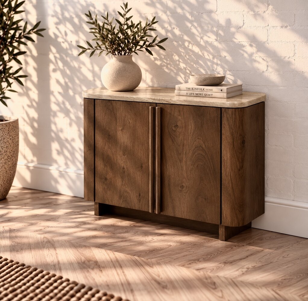 Dressoir Gerona 105 cm | Japandi Stijl | Travertin | Leverbaar medio januari '27