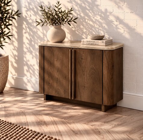 Dressoir Gerona 105 cm | Japandi Stijl | Travertin | Leverbaar medio januari '27