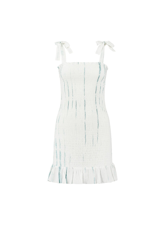 Arya Dress - White-Blue