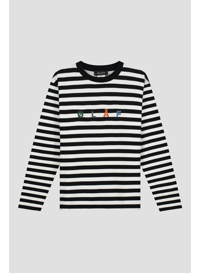 Stripe Sans LS Tee - White / Black