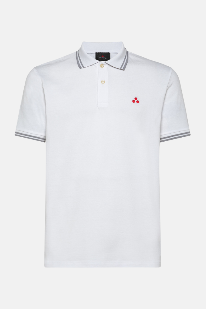 Polo T-shirt In Stretch Cotton - White-1