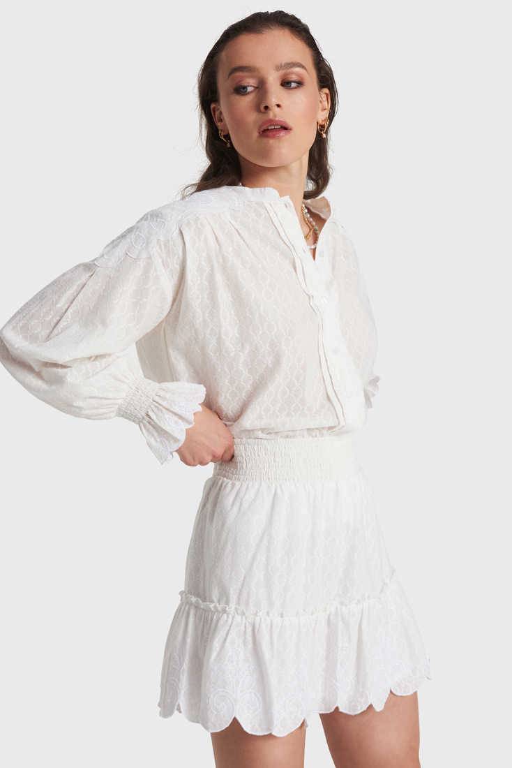 Broderie Skirt - Soft White-2