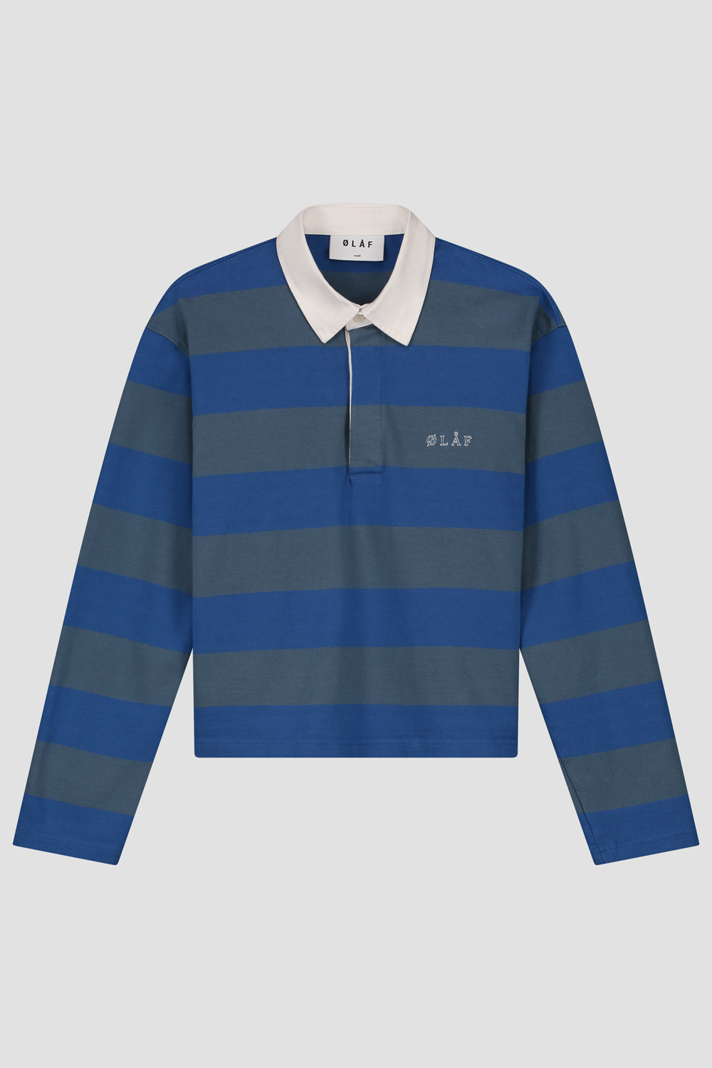 Cropped Rugby Polo - Blue-1