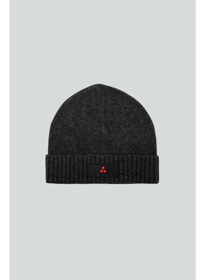 Wool Blend Hat with Logo - Dark Grey